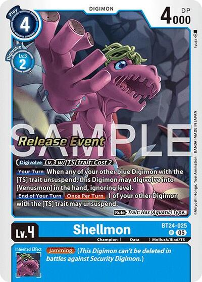 Shellmon (#BT24-025 R) (Time Stranger Release Event Cards)