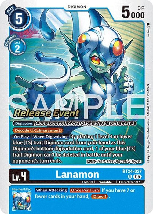 Lanamon (#BT24-027 R) (Time Stranger Release Event Cards) Near Mint Foil