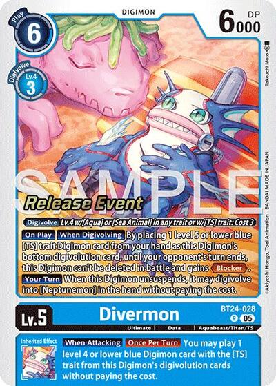 Divermon (#BT24-028 R) (Time Stranger Release Event Cards)