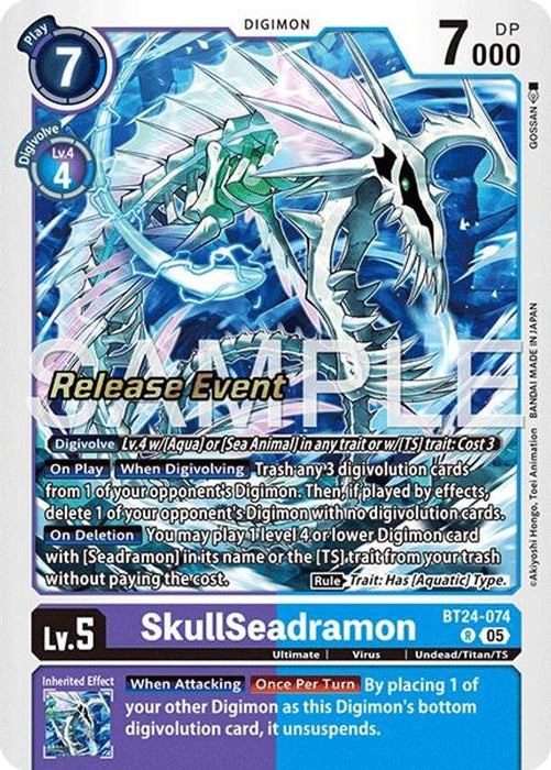 SkullSeadramon (#BT24-074 R) (Time Stranger Release Event Cards) Near Mint Foil