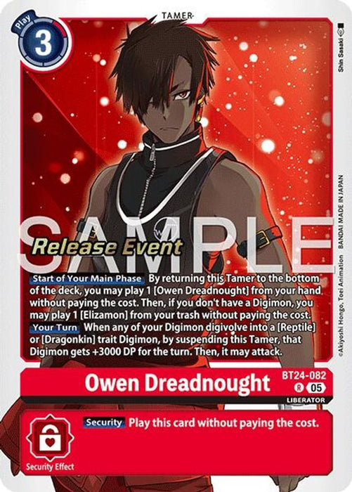 Owen Dreadnought (#BT24-082 R) (Time Stranger Release Event Cards) Near Mint Foil