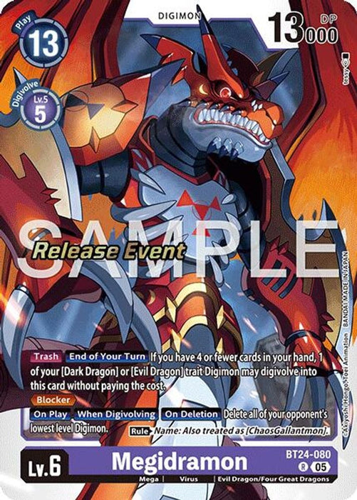 Megidramon (#BT24-080 R) (Time Stranger Release Event Cards) Near Mint Foil