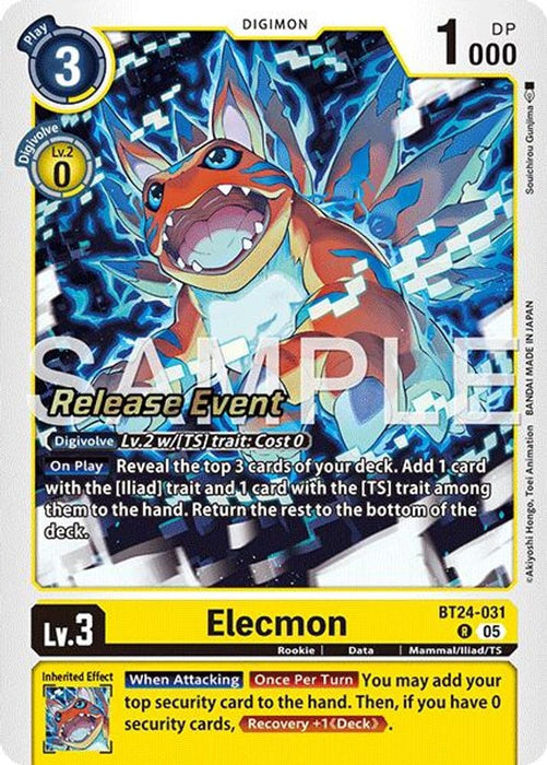 Elecmon (#BT24-031 R) (Time Stranger Release Event Cards) Near Mint Foil