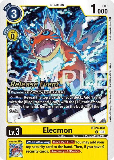 Elecmon (#BT24-031 R) (Time Stranger Release Event Cards)