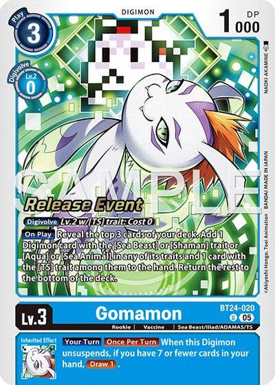 Gomamon (#BT24-020 U) (Time Stranger Release Event Cards)