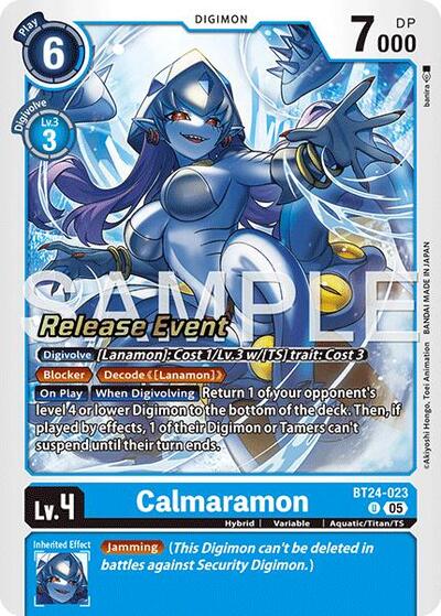 Calmaramon (#BT24-023 U) (Time Stranger Release Event Cards)