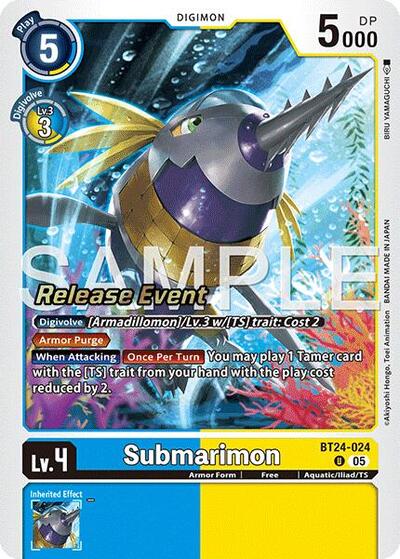 Submarimon (#BT24-024 U) (Time Stranger Release Event Cards)