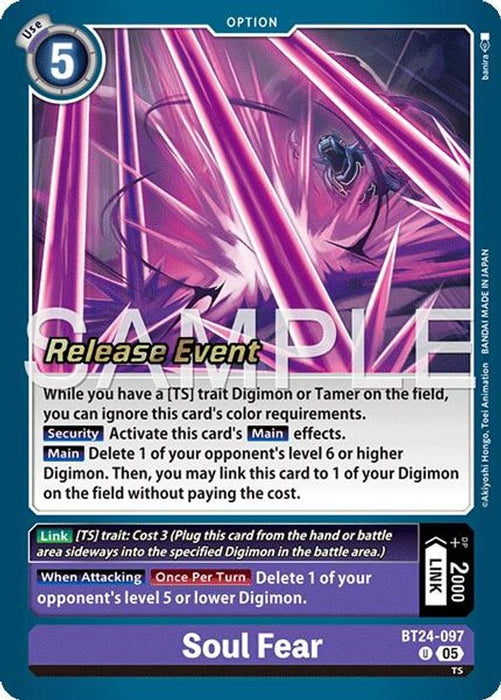 Soul Fear (#BT24-097 U) (Time Stranger Release Event Cards) Near Mint Foil