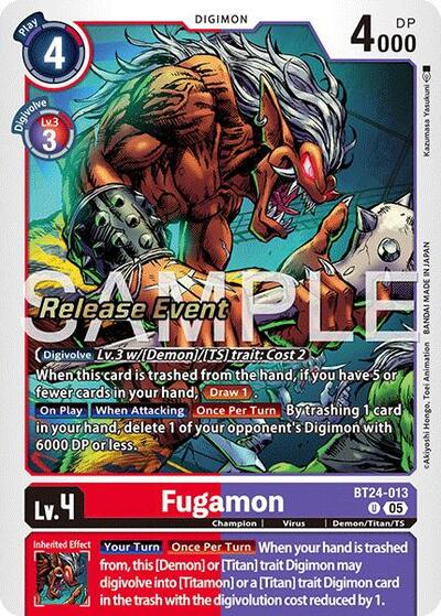 Fugamon (#BT24-013 U) (Time Stranger Release Event Cards)