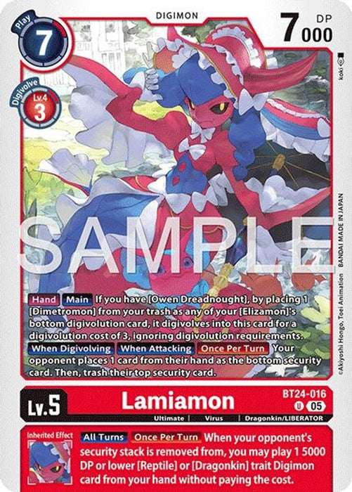 Lamiamon (#BT24-016 U) (Time Stranger) Near Mint