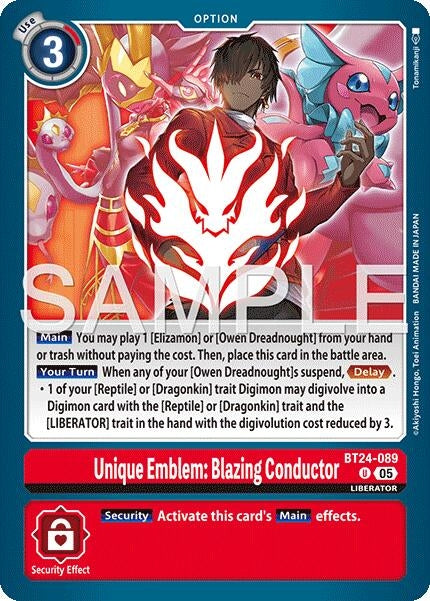 Image for Unique Emblem: Blazing Conductor (BT24-089 U) - Digimon Card Game