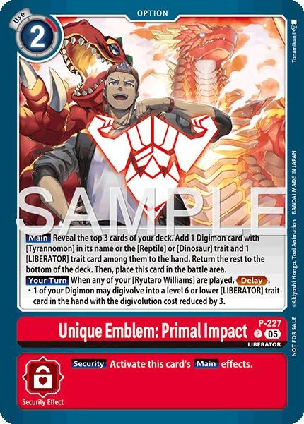 Image for Unique Emblem: Primal Impact (Dawn of Liberator Box Topper) (P - 227 P) - Digimon Card Game
