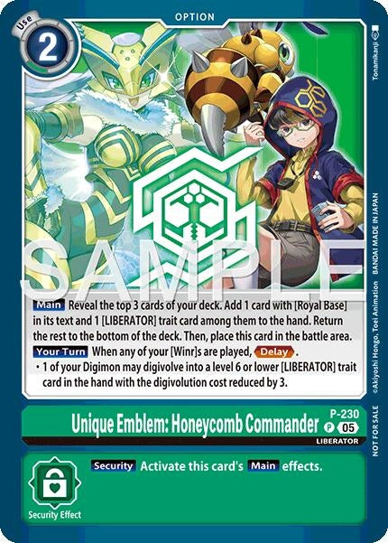 Image for Unique Emblem: Honeycomb Commander (Dawn of Liberator Box Topper) (P - 230 P) - Digimon Card Game