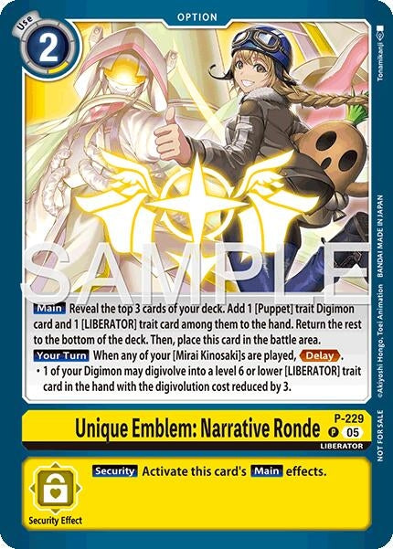 Image for Unique Emblem: Narrative Ronde (Dawn of Liberator Box Topper) (P-229) - Digimon Card Game