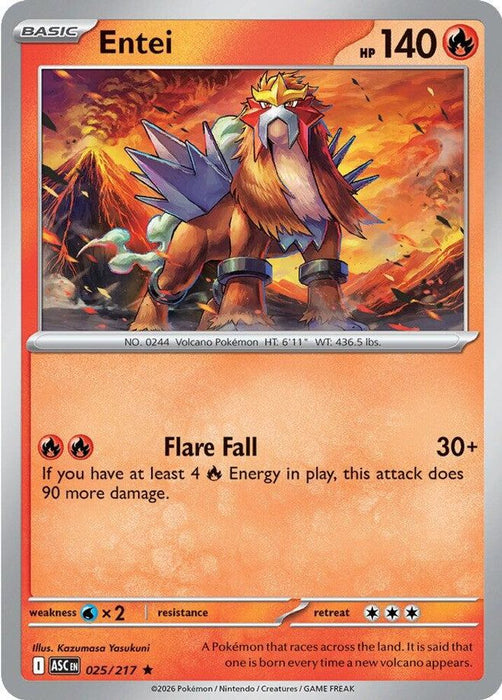 Entei (#025/217) (ME: Ascended Heroes) Near Mint Holofoil