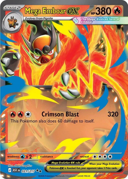 Image for Mega Emboar ex (031/217) [ME: Ascended Heroes] - Pokemon
