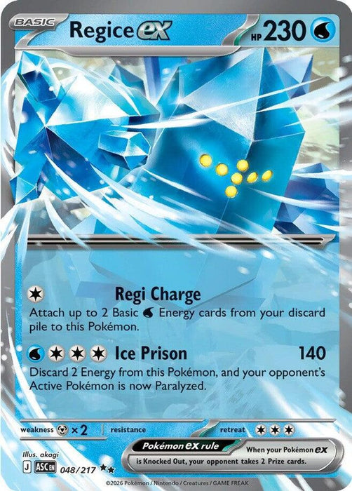 Regice ex (#048/217) (ME: Ascended Heroes) Near Mint Holofoil