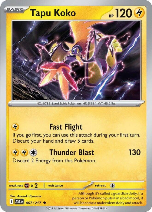 Image for Tapu Koko (067/217) [ME: Ascended Heroes] - Pokemon