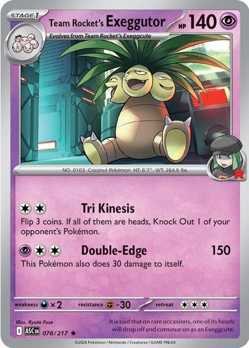 Team Rockets Exeggutor (#078/217) (ME: Ascended Heroes) Near Mint Holofoil