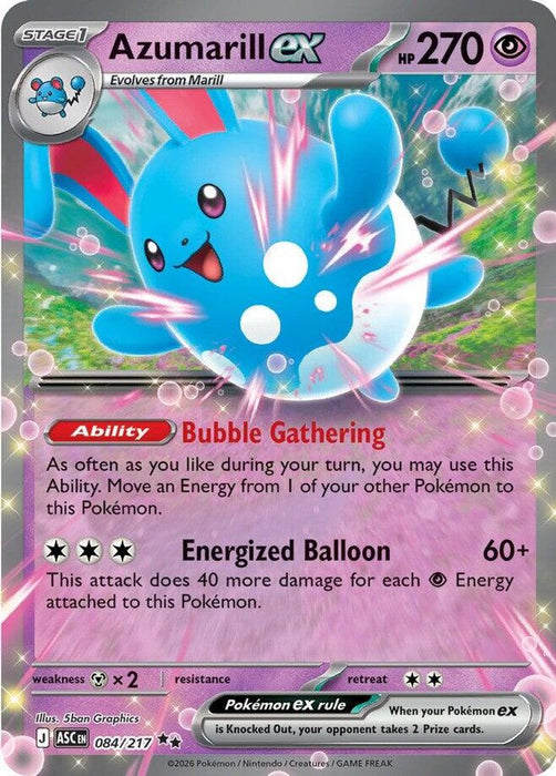 Azumarill ex (#084/217) (ME: Ascended Heroes) Near Mint Holofoil