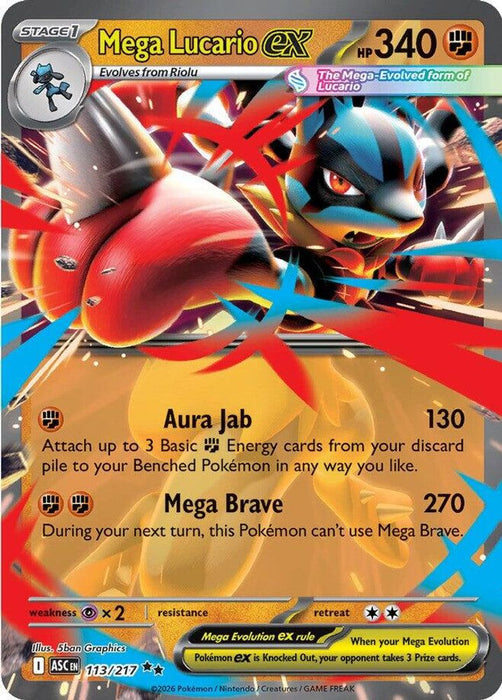 Mega Lucario ex (#113/217) (ME: Ascended Heroes) Near Mint Holofoil