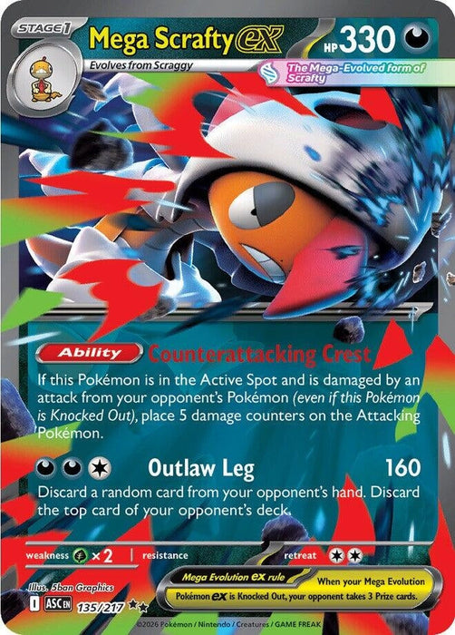 Image for Mega Scrafty ex (135/217) [ME: Ascended Heroes] - Pokemon