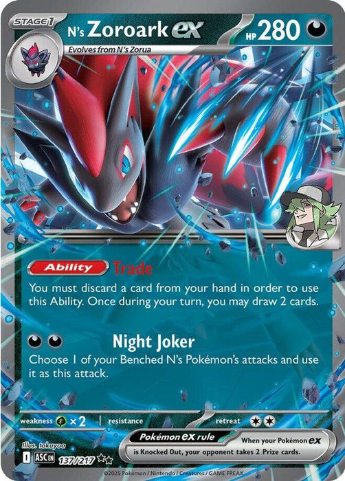 Ns Zoroark ex 137 217 (#137/217) (ME: Ascended Heroes) Near Mint Holofoil