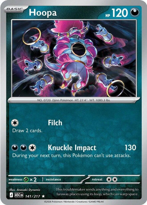 Hoopa (#141/217) (ME: Ascended Heroes) Near Mint Holofoil