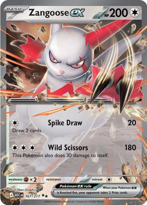 Zangoose ex (#167/217) (ME: Ascended Heroes) Near Mint Holofoil