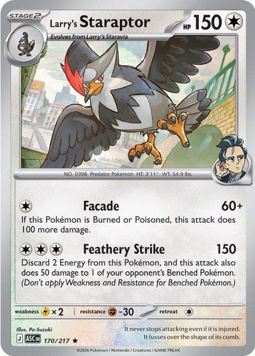 Larrys Staraptor 170 217 (#170/217) (ME: Ascended Heroes) Near Mint Holofoil