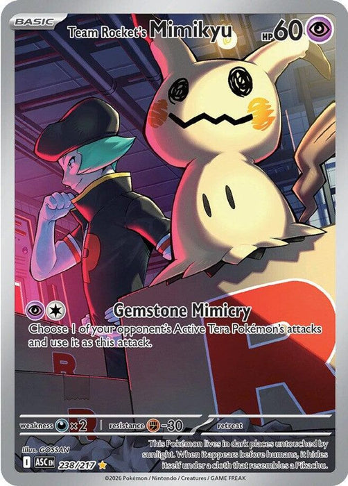 Team Rocket's Mimikyu - 238/217 (#238/217) (ME: Ascended Heroes) Near Mint Holofoil