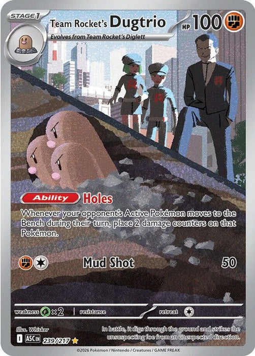 Team Rocket's Dugtrio - 239/217 (#239/217) (ME: Ascended Heroes) Near Mint Holofoil