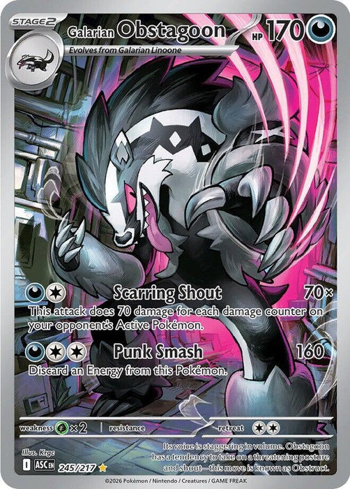 Image for Galarian Obstagoon (245/217) [ME: Ascended Heroes] - Pokemon