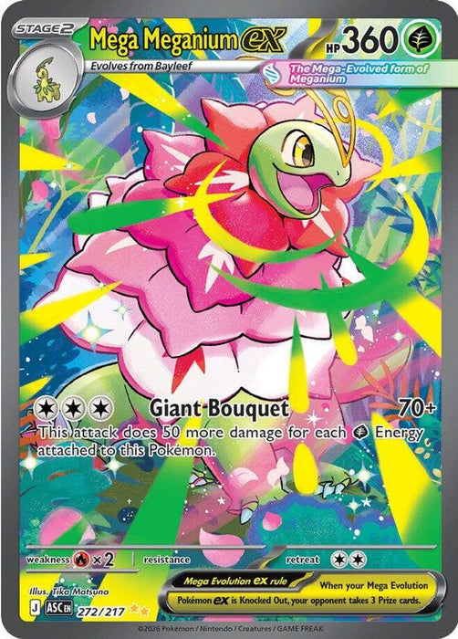 Mega Meganium ex 272 217 (#272/217) (ME: Ascended Heroes) Lightly Played Holofoil