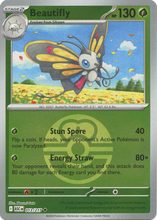 Beautifly 013 217 Love Ball (#013/217) (ME: Ascended Heroes) Near Mint Reverse Holofoil