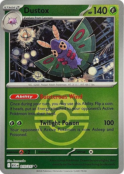 Dustox 015 217 Love Ball (#015/217) (ME: Ascended Heroes) Near Mint Reverse Holofoil