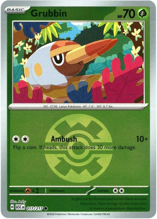 Grubbin Quick Ball (#017/217) (ME: Ascended Heroes) Near Mint Reverse Holofoil