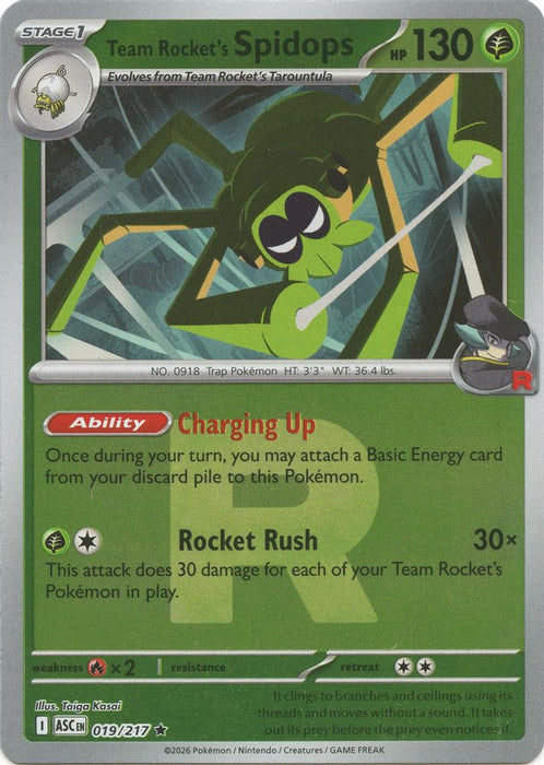 Team Rockets Spidops Team Rocket (#019/217) (ME: Ascended Heroes) Near Mint Reverse Holofoil