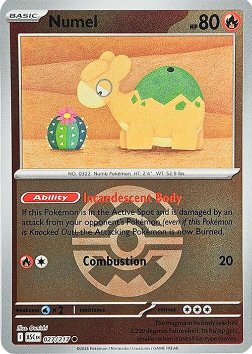 Numel 027 217 Quick Ball (#027/217) (ME: Ascended Heroes) Near Mint Reverse Holofoil