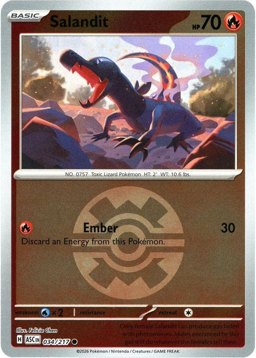 Salandit Quick Ball (#034/217) (ME: Ascended Heroes) Near Mint Reverse Holofoil