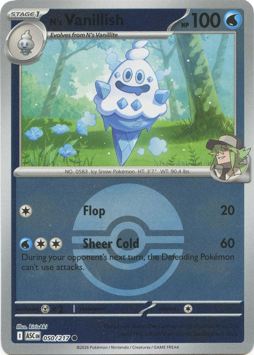 Ns Vanillish Poke Ball (#050/217) (ME: Ascended Heroes) Near Mint Reverse Holofoil