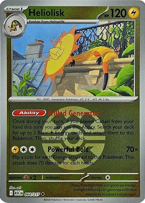 Heliolisk 064 217 Quick Ball (#064/217) (ME: Ascended Heroes) Near Mint Reverse Holofoil