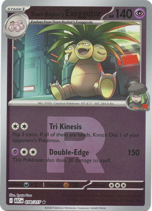 Team Rockets Exeggutor Team Rocket (#078/217) (ME: Ascended Heroes) Near Mint Reverse Holofoil