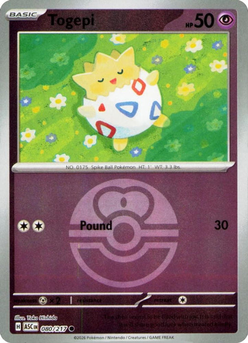Togepi Love Ball (#080/217) (ME: Ascended Heroes) Near Mint Reverse Holofoil
