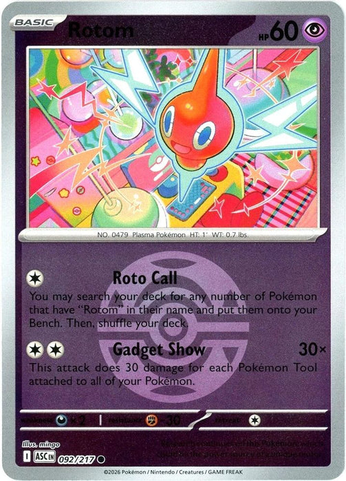 Rotom Dusk Ball (#092/217) (ME: Ascended Heroes) Near Mint Reverse Holofoil