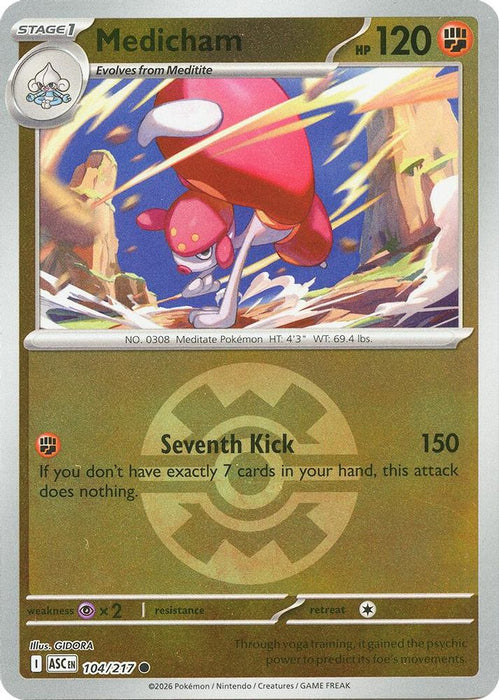 Medicham 104 217 Quick Ball (#104/217) (ME: Ascended Heroes) Near Mint Reverse Holofoil