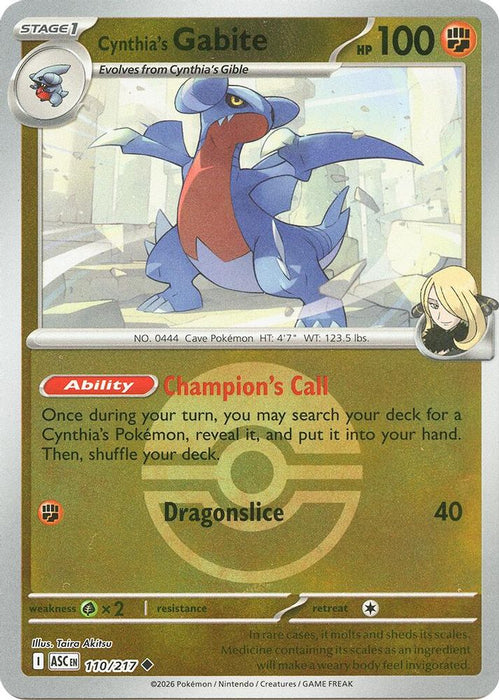 Cynthias Gabite Poke Ball (#110/217) (ME: Ascended Heroes) Near Mint Reverse Holofoil