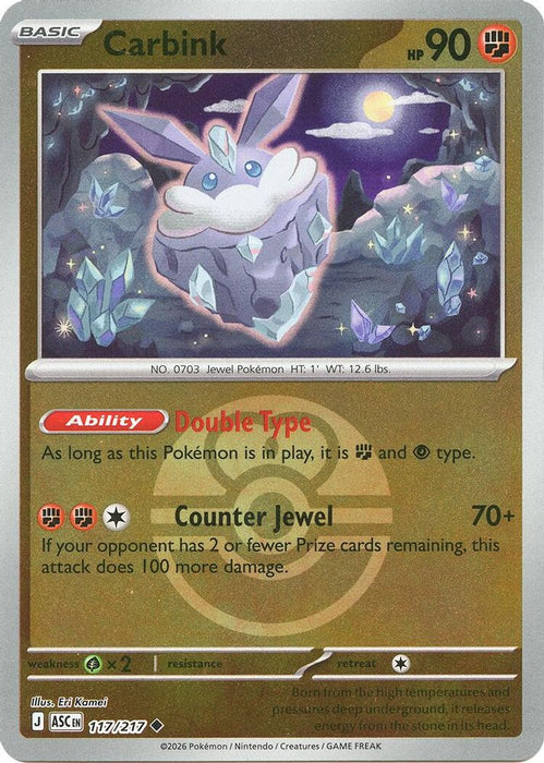 Carbink 117 217 Love Ball (#117/217) (ME: Ascended Heroes) Near Mint Reverse Holofoil