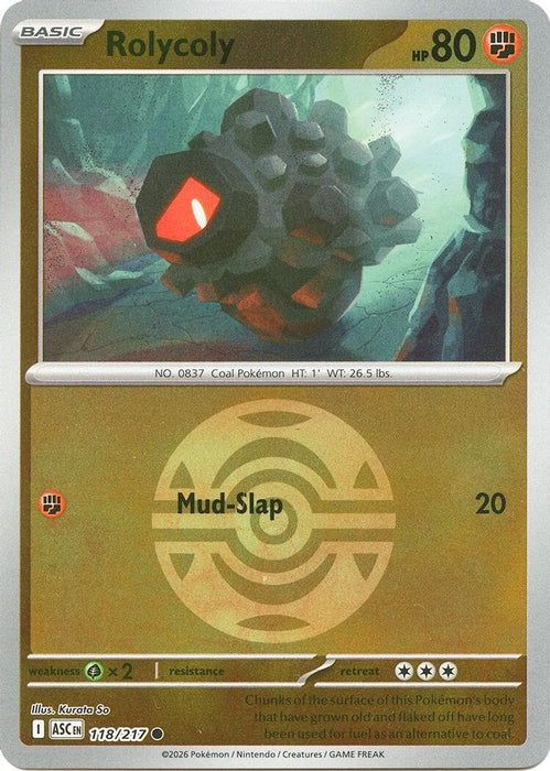 Rolycoly Dusk Ball (#118/217) (ME: Ascended Heroes) Near Mint Reverse Holofoil