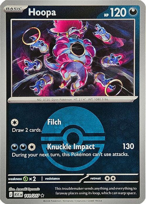 Hoopa Poke Ball (#141/217) (ME: Ascended Heroes) Near Mint Reverse Holofoil